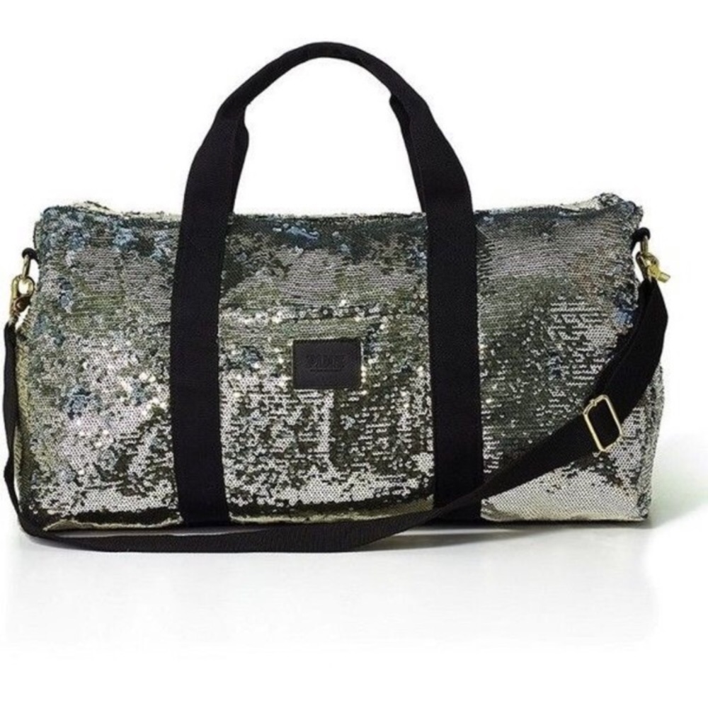 Victoria Secret Pink Gold sequin duffle bag